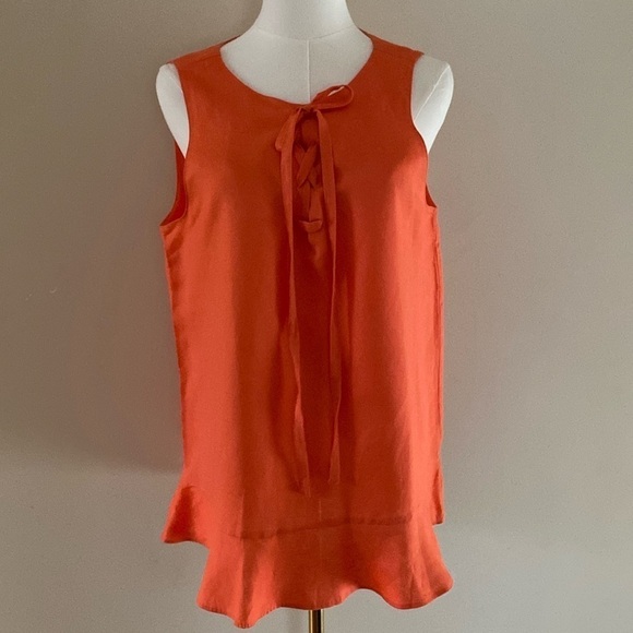 Ann Taylor Linen Blend Peplum Sleeveless Top - Picture 1 of 6